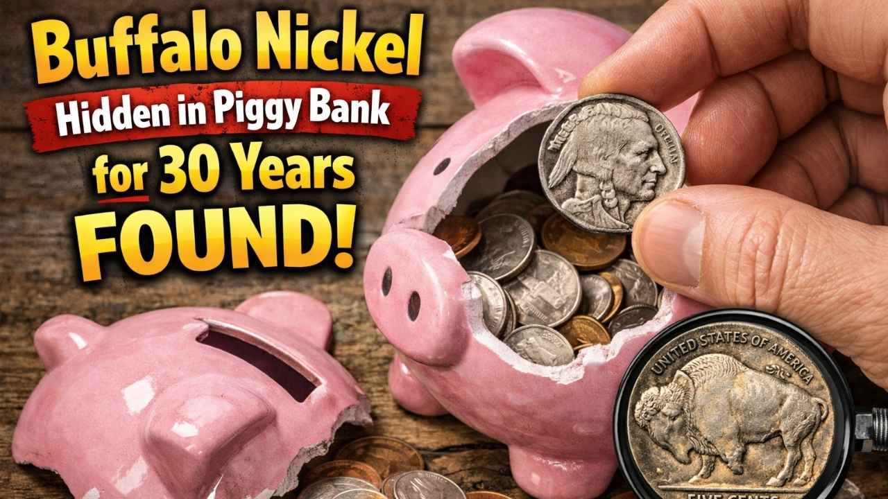 Buffalo Nickel Hidden in Piggy Bank for 30 Years Found